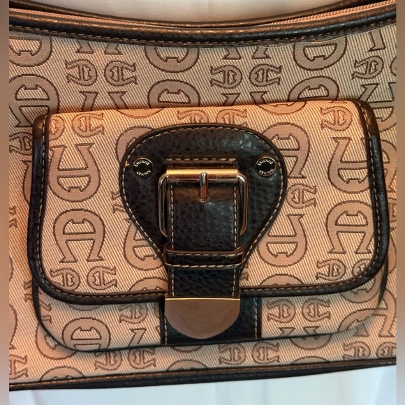 ETIENNE AIGNER Signature Logo Tan With Dark Brown Trim Shoulder Strap Bag - Picture 4 of 16